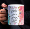 Taza Motivasional Personalizada- Eres Más Fuerte de Lo que crees- Diseño Elegante con Mariposas