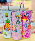 Vasos Térmico 20 oz Bob Esponja - Diseño cute de fondo de Bikini ( patricio, Gary y Más)